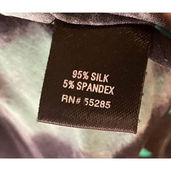 Y2K Express Silk Micro Mini Dress L Dolman Belt Stretch Grunge Glam Whimsygoth - Picture 10 of 13